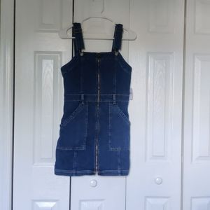 Denim zip front dress